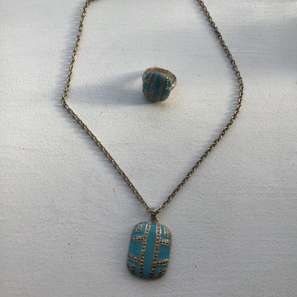 Vintage Set of silver ring and necklace - Picture 2 of 2